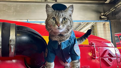 Кота взяли на службу в пожарную часть под Тюменью